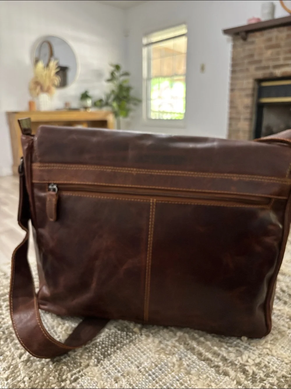 Green Wood Australia Brown Leather Messenger Classic Men’s Crossbody Bag